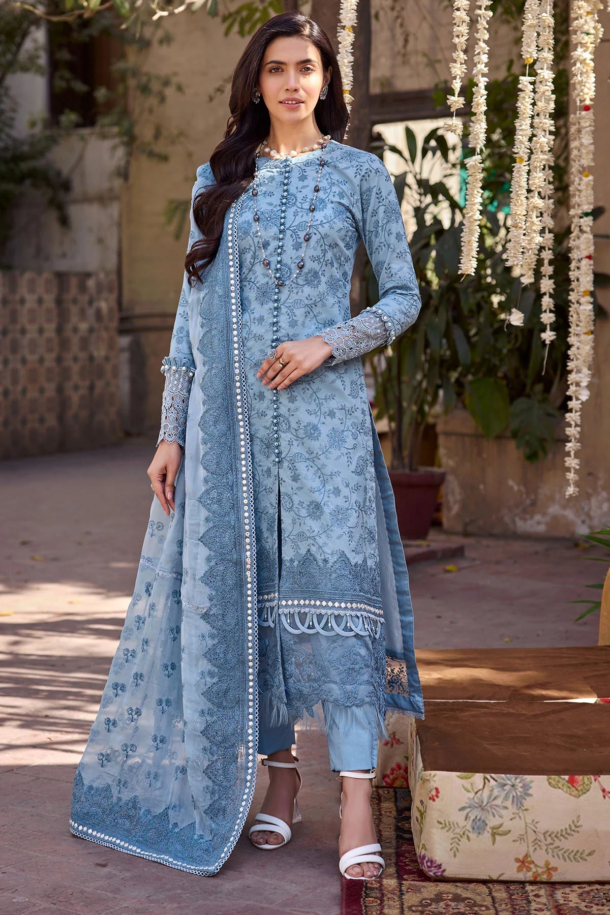 4059-ZAREEN EMBROIDERED LAWN UNSTITCHED