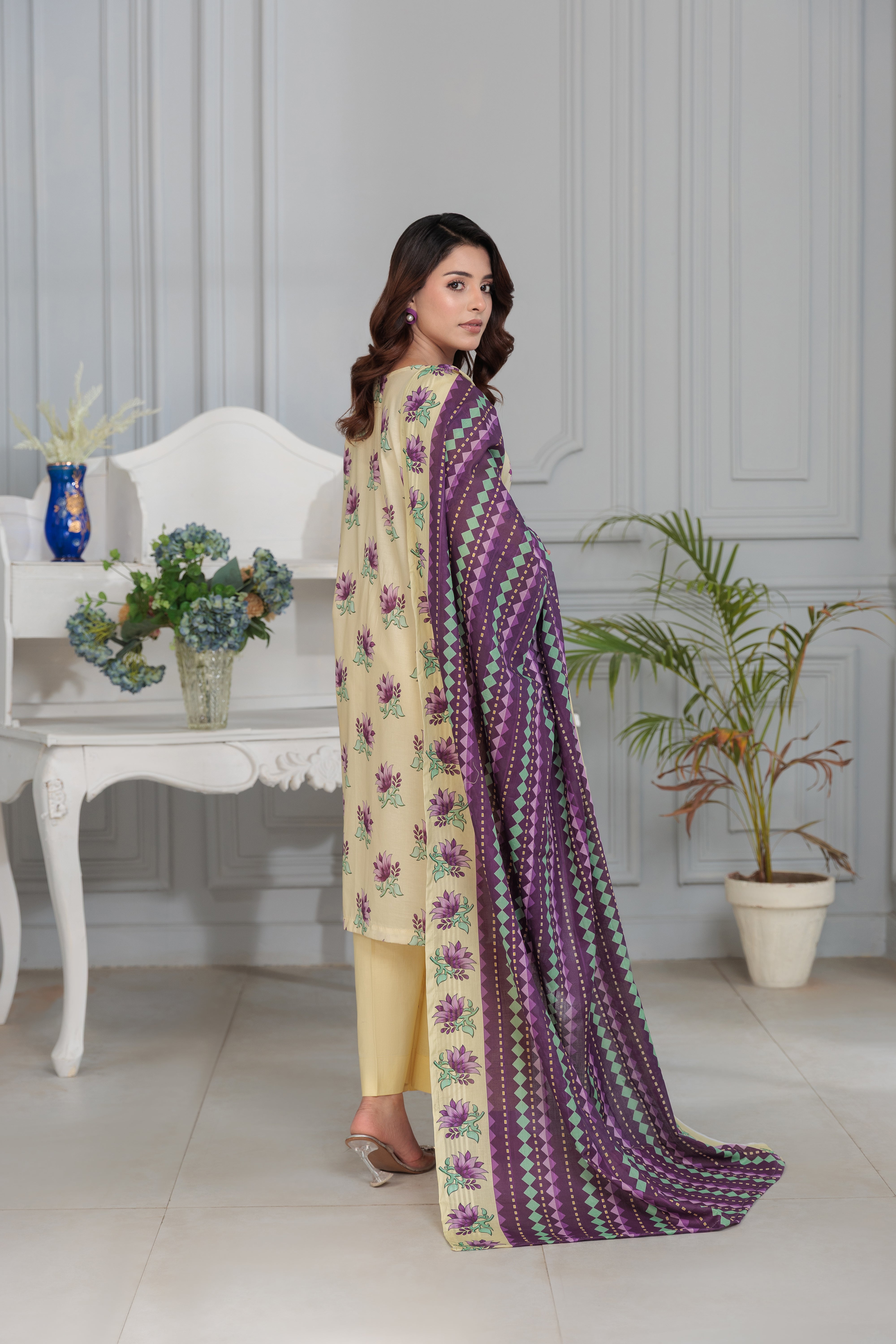 D-2 Gul E Lala  Digital Printed Lawn