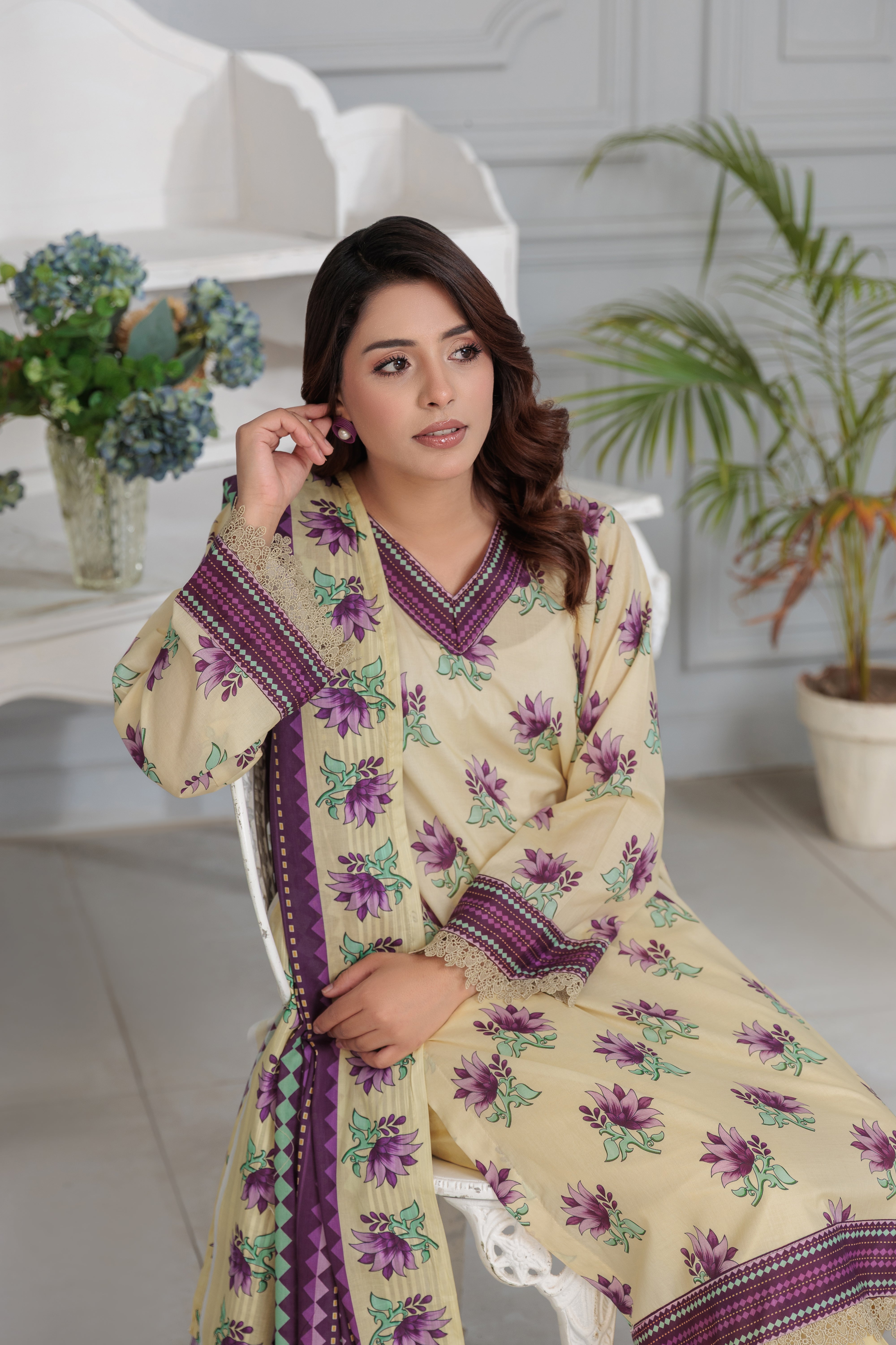 D-2 Gul E Lala  Digital Printed Lawn