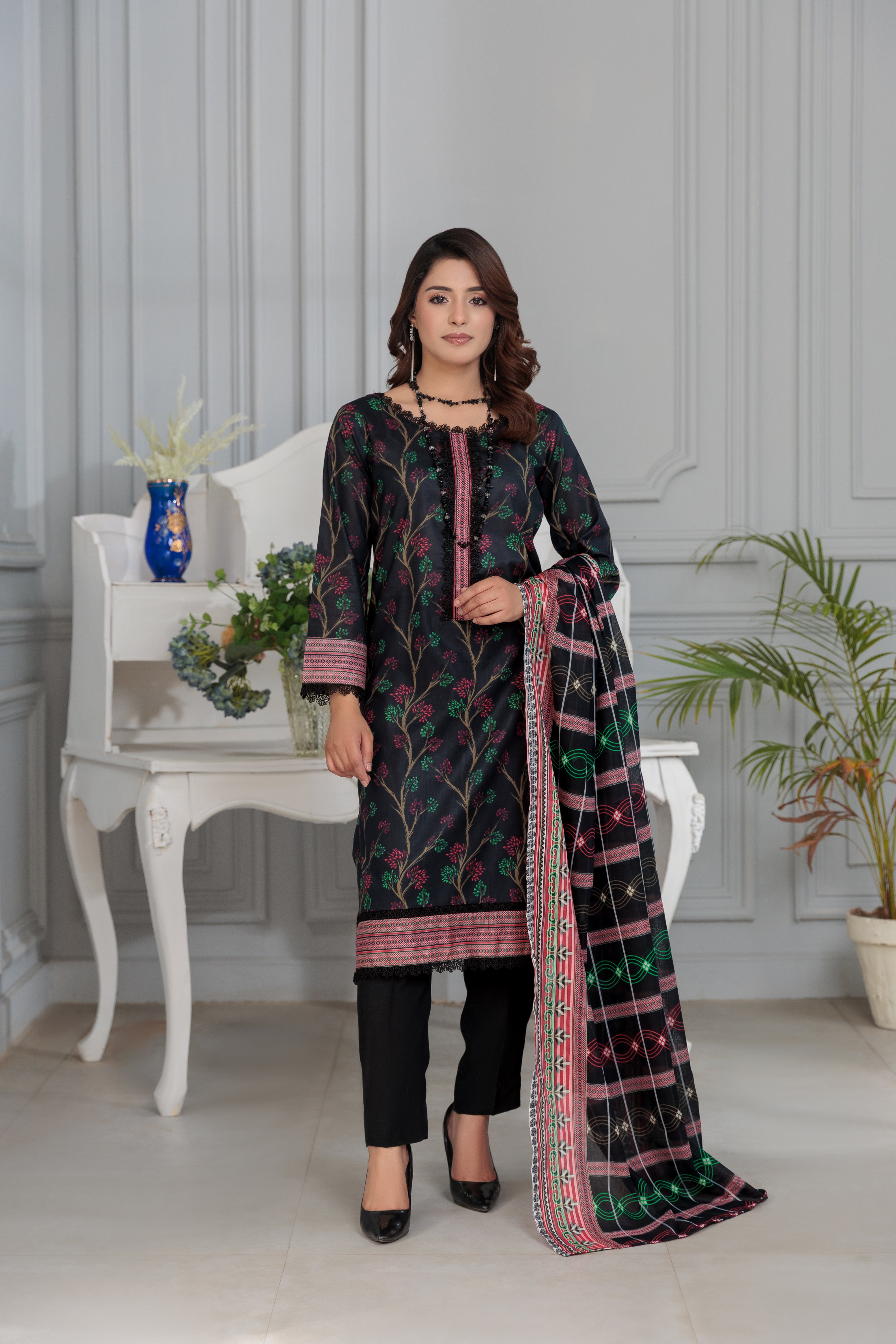 D-3 Gul E Lala  Digital Printed Lawn