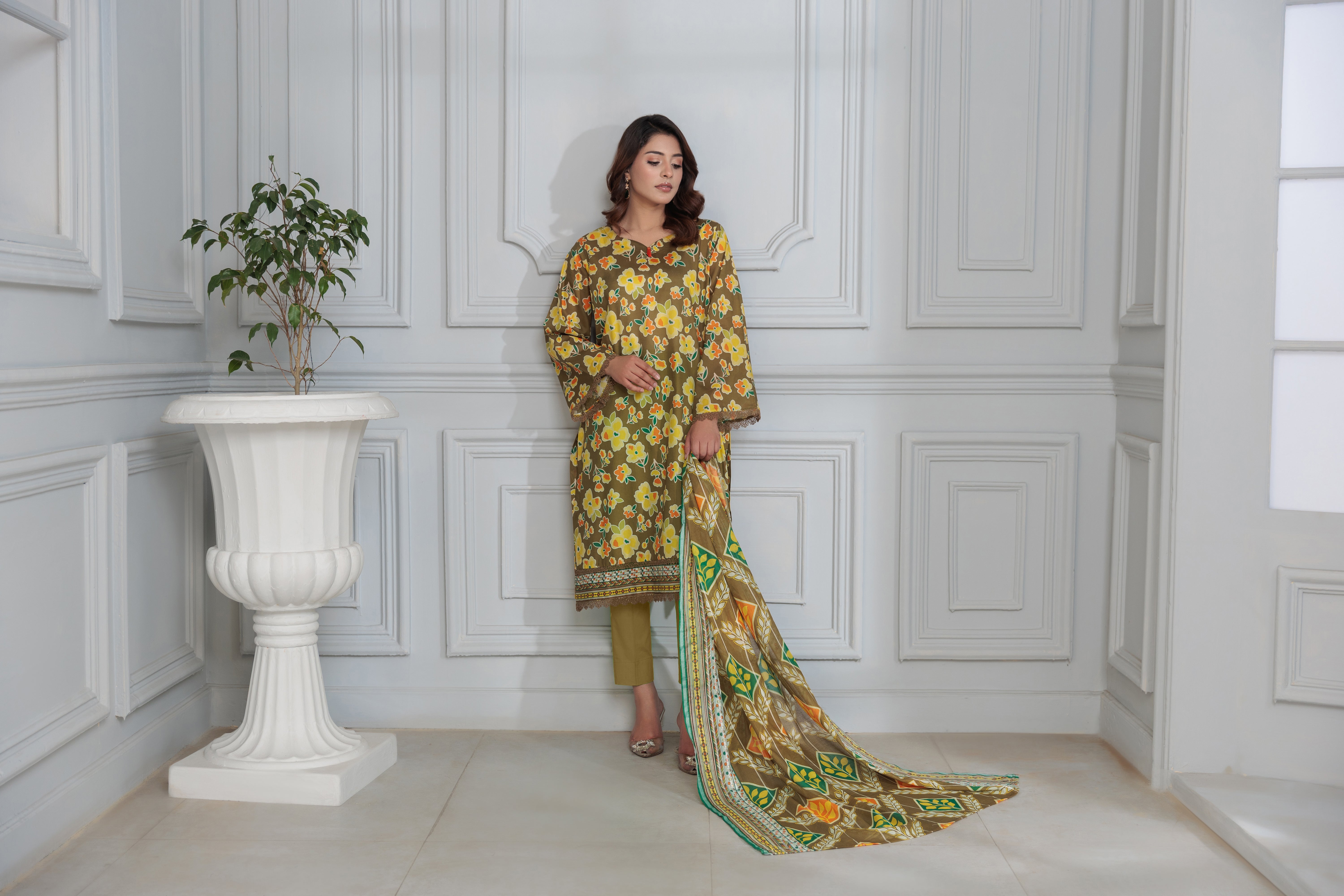 D-4 Gul E Lala  Digital Printed Lawn