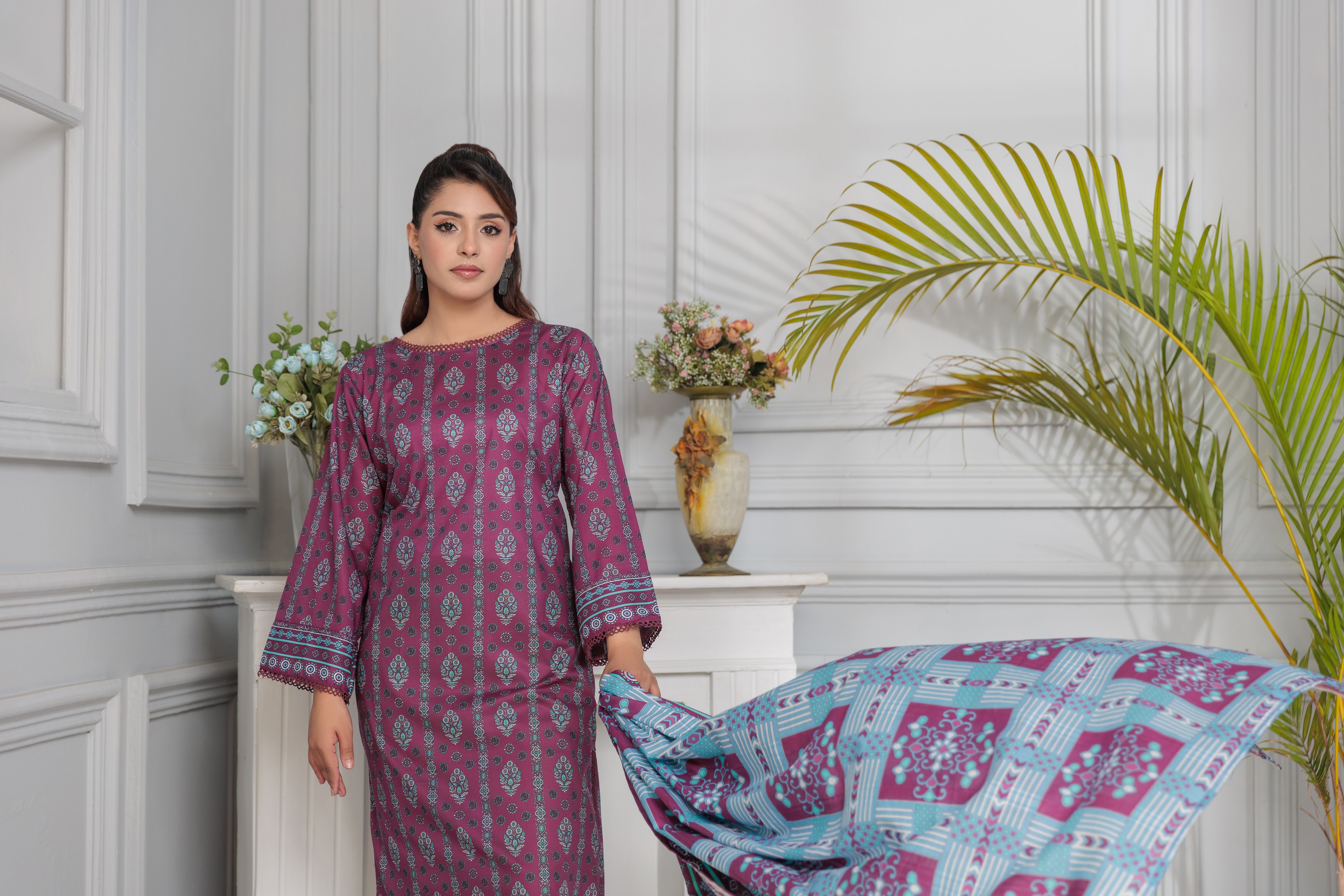 D-6 Gul E Lala  Digital Printed Lawn