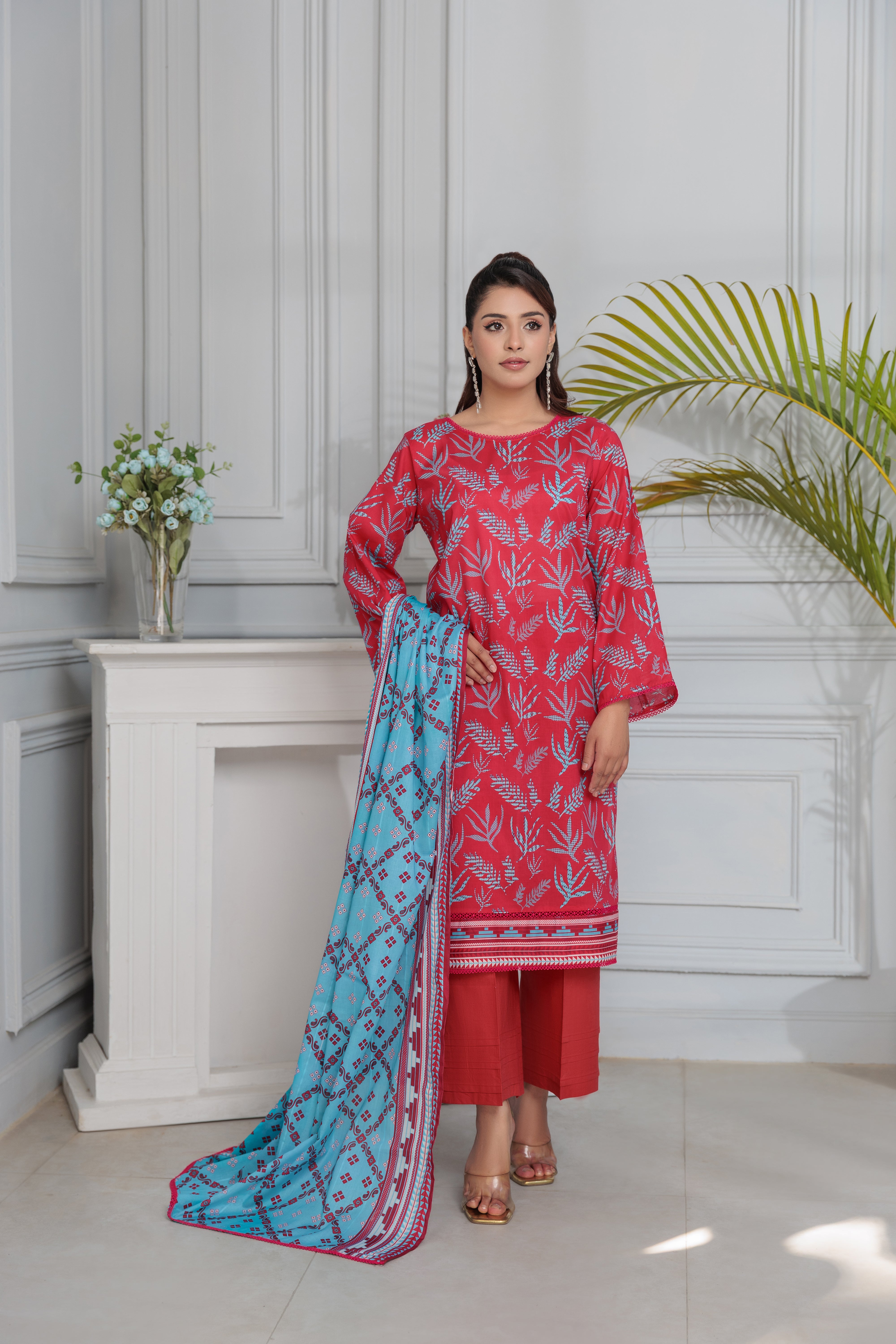 D-7 Gul E Lala Digital Printed Lawn