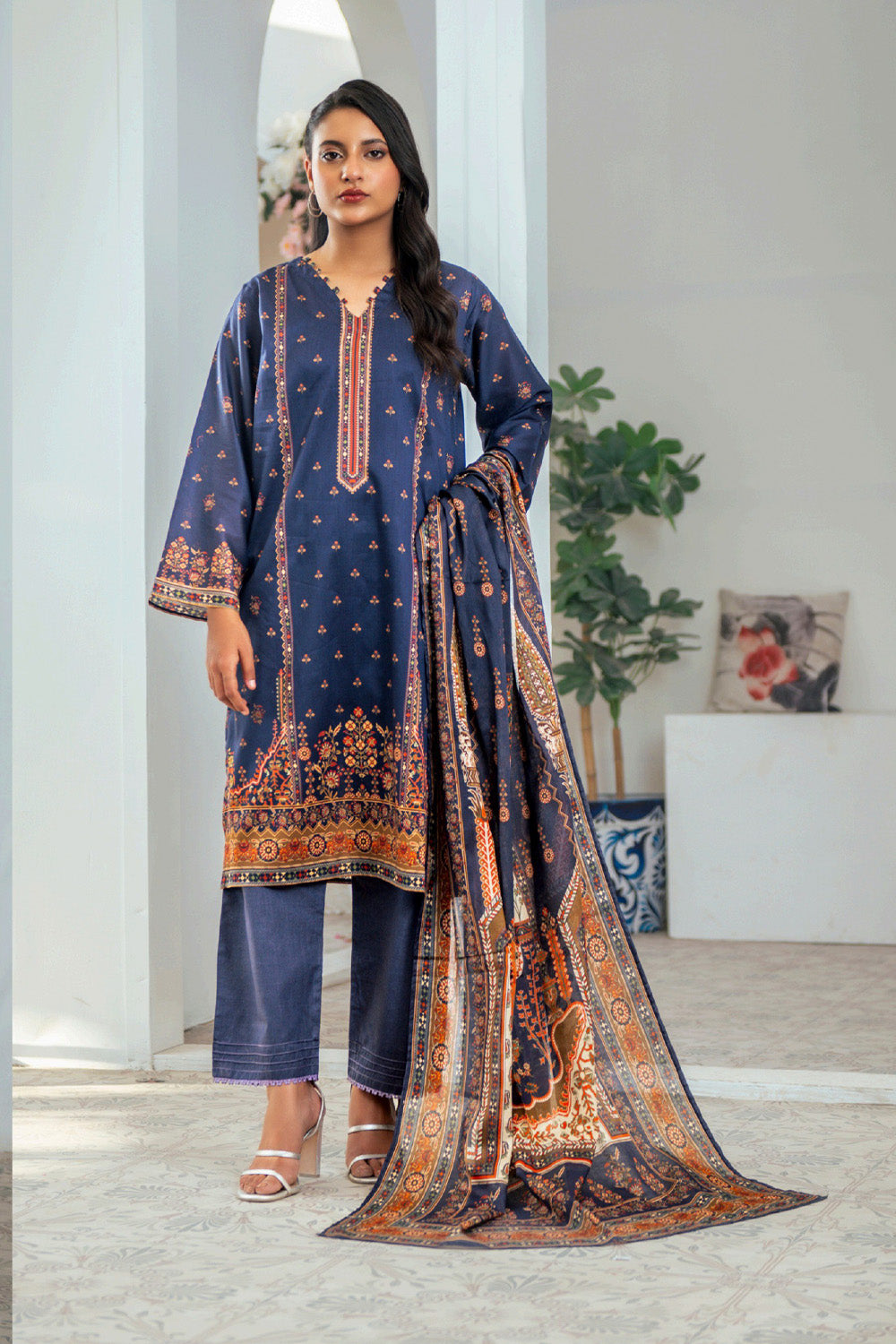 D-0009 Malaika Digital Printed Lawn